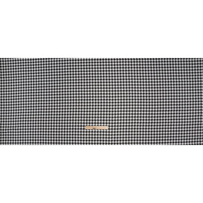 Polyester Woven - Black and White Houndstooth - Designer Deadstock