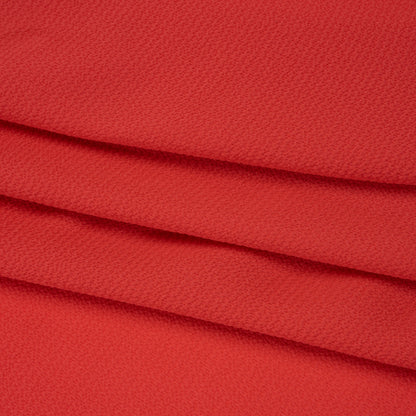 Stretch Polyester Bubble Crepe - Melon Pink - Designer Deadstock