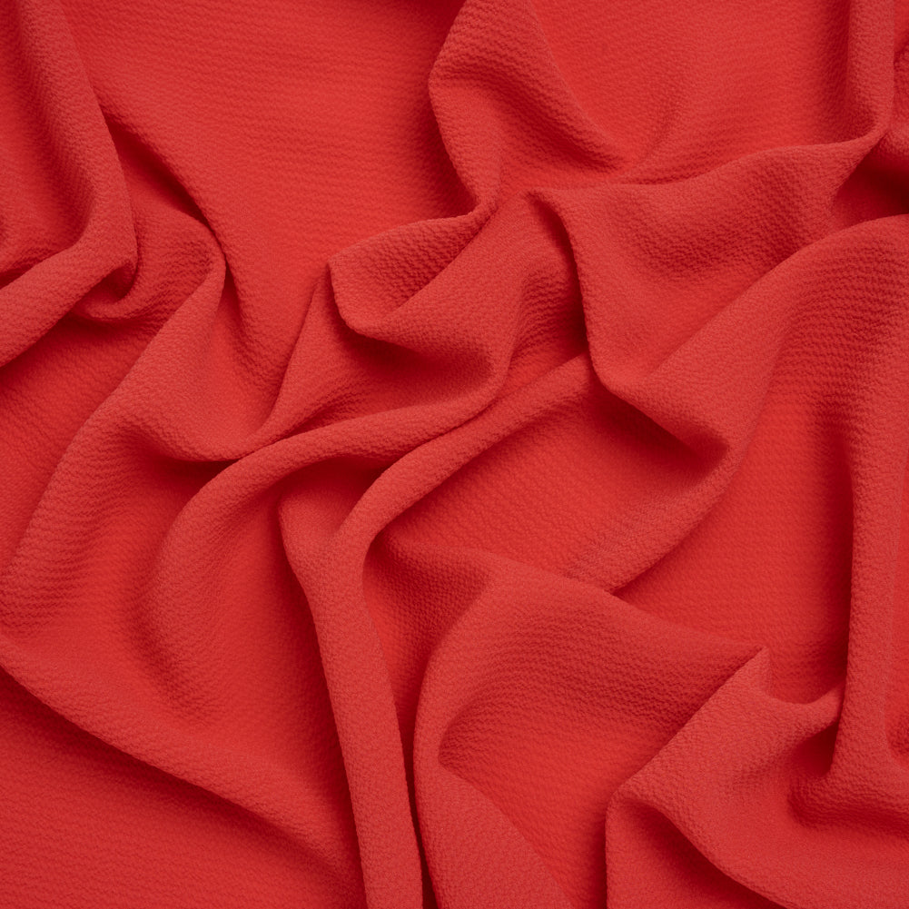 Stretch Polyester Bubble Crepe - Melon Pink - Designer Deadstock