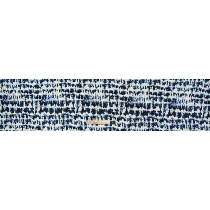 Crinkled Rayon Woven Print - Midnight Blue and Off White Tie-Dye Abstract Animal Spots - Deadstock
