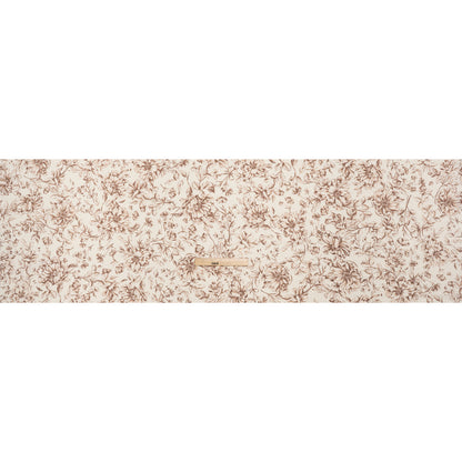 Linen and Rayon Woven Print - Chocolate Brown and Natural Cream Floral - Deadstock