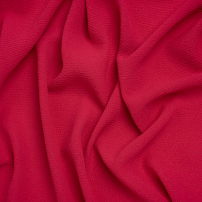 Stretch Polyester Bubble Crepe - Raspberry Pink - Designer Deadstock