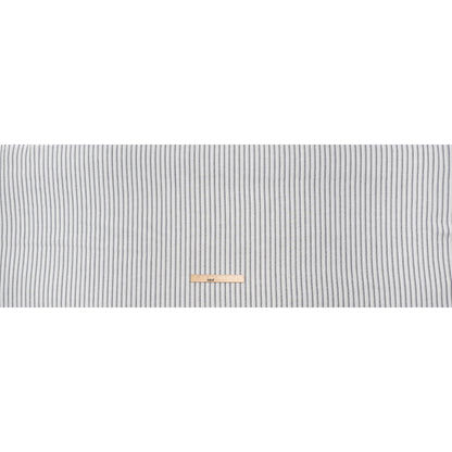 Loose Cotton Twill - Navy Blue and Natural White Balanced Stripes - Designer Deadstock