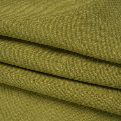 Slubbed Polyester Woven - Olive Green - Deadstock