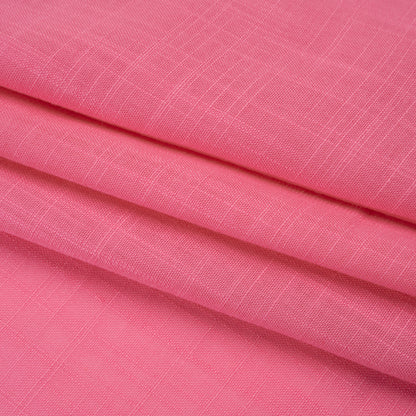Slubbed Polyester Woven- Hot Pink - Deadstock