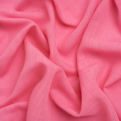 Slubbed Polyester Woven- Hot Pink - Deadstock