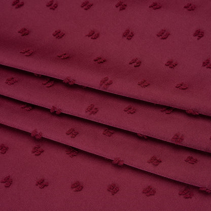 Swiss Dot Polyester Charmeuse - Berry - Designer Deadstock