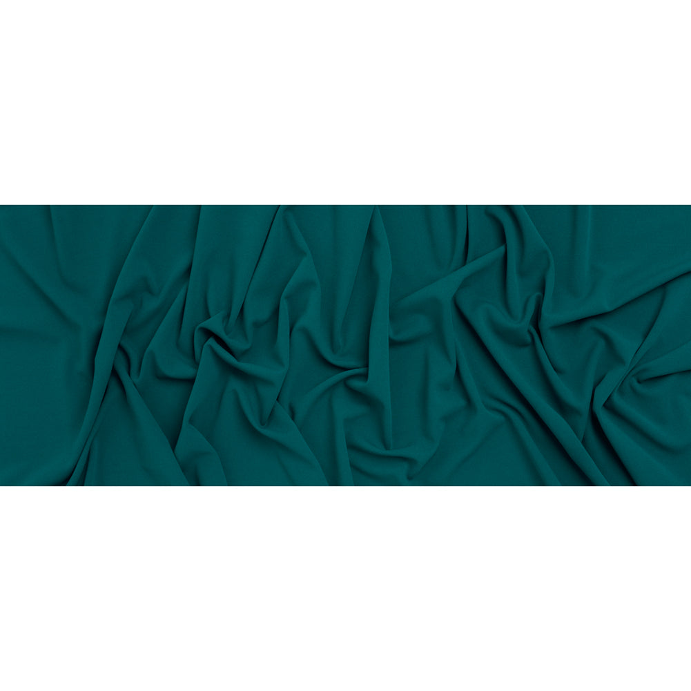 Stretch Polyester Crepe Scuba Knit - Deep Teal Blue - Designer Deadstock - Full
