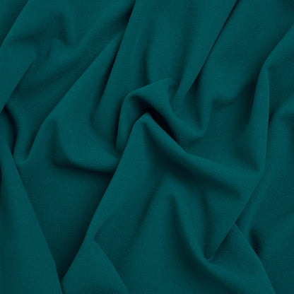 Stretch Polyester Crepe Scuba Knit - Deep Teal Blue - Designer Deadstock