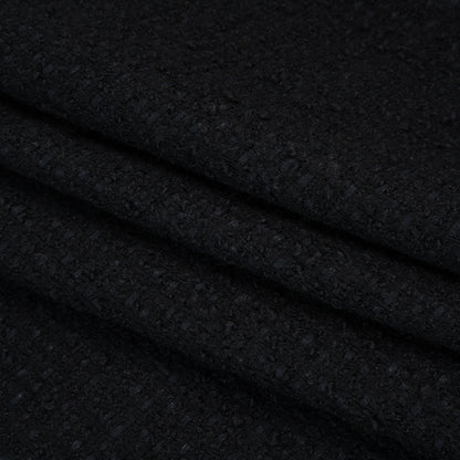 Wool Blend Boucle Tweed - Black - Deadstock