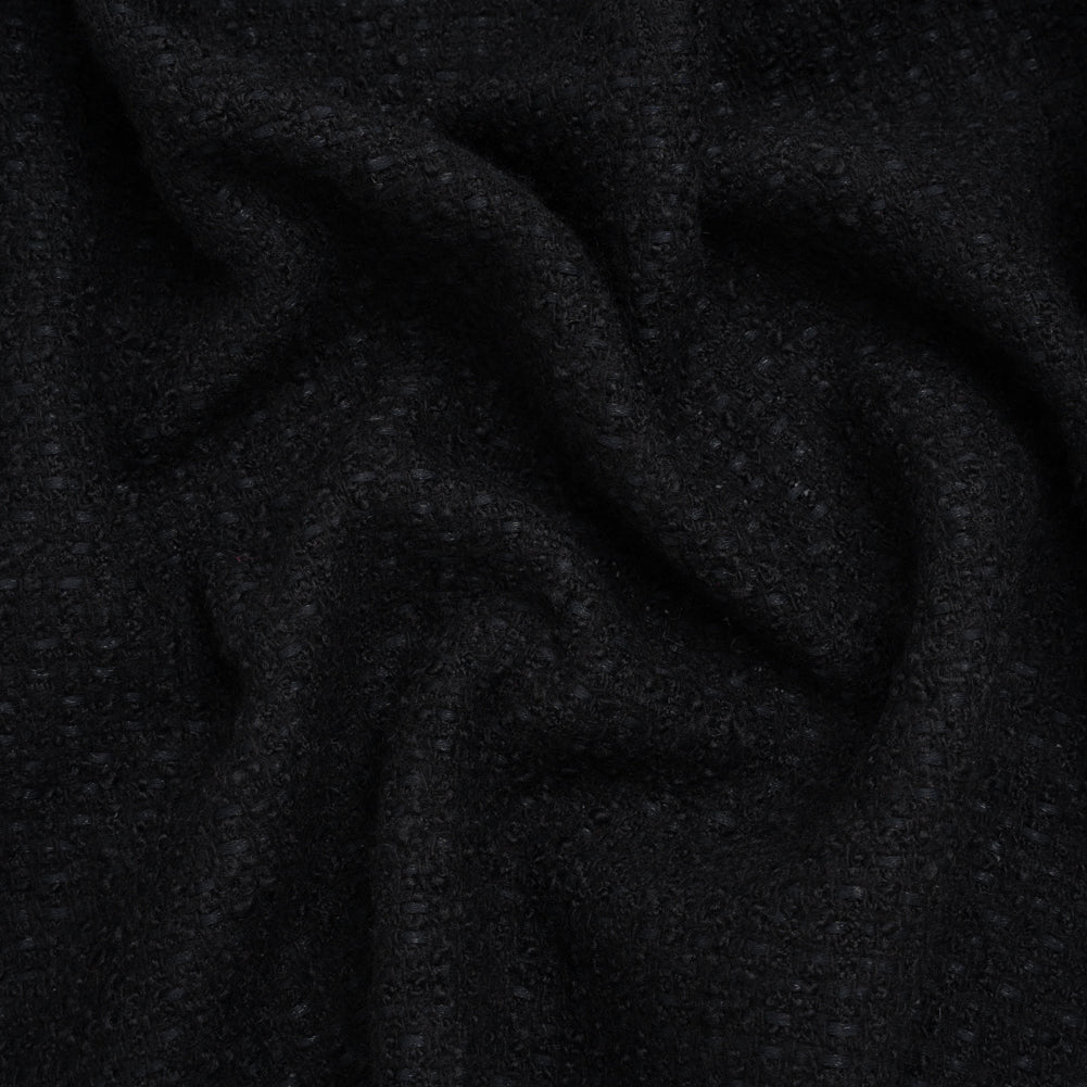 Wool Blend Boucle Tweed - Black - Deadstock