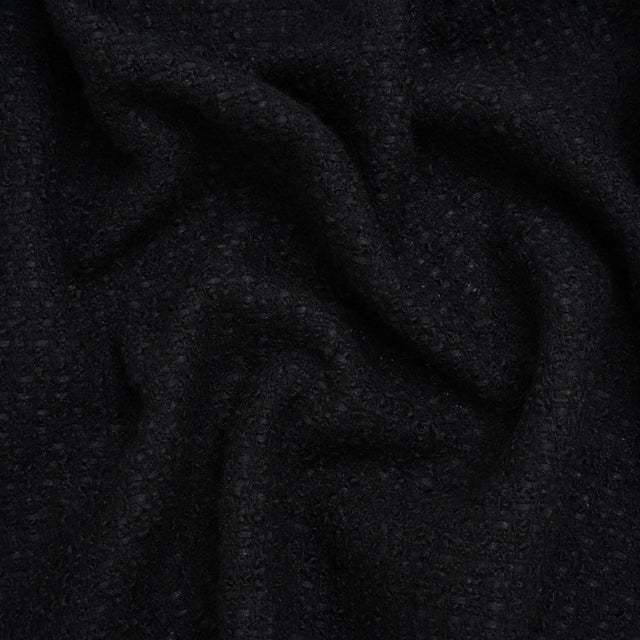 Wool Blend Boucle Tweed - Black - Deadstock