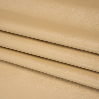 Pebbled Faux Leather with Recycled Polyester Faux Suede Backing - Beige Folded