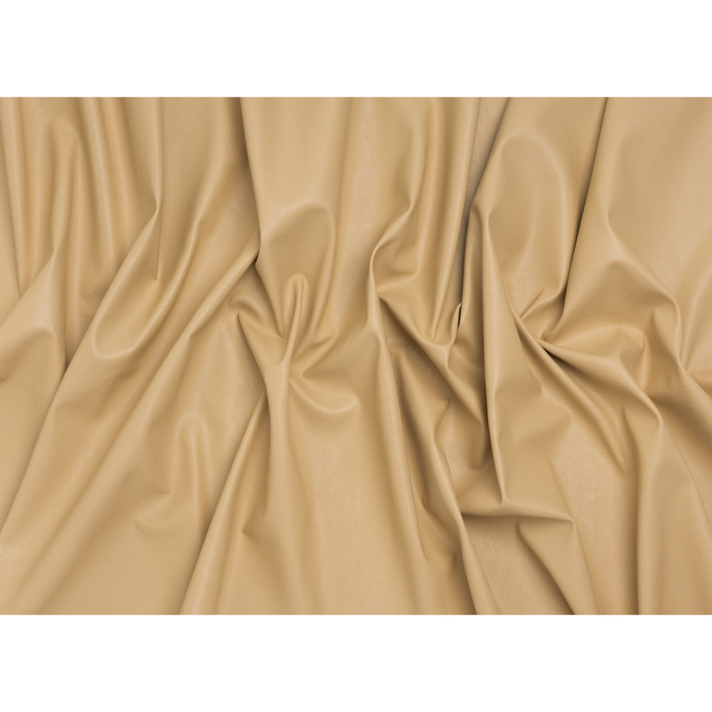 Pebbled Faux Leather with Recycled Polyester Faux Suede Backing - Beige - Full