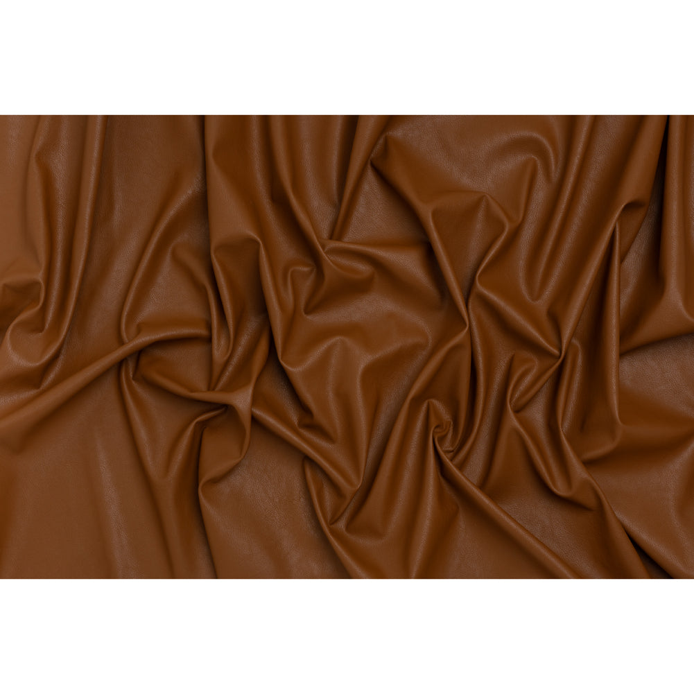 Pebbled Faux Leather with Recycled Polyester Faux Suede Backing - Warm Brown - Full