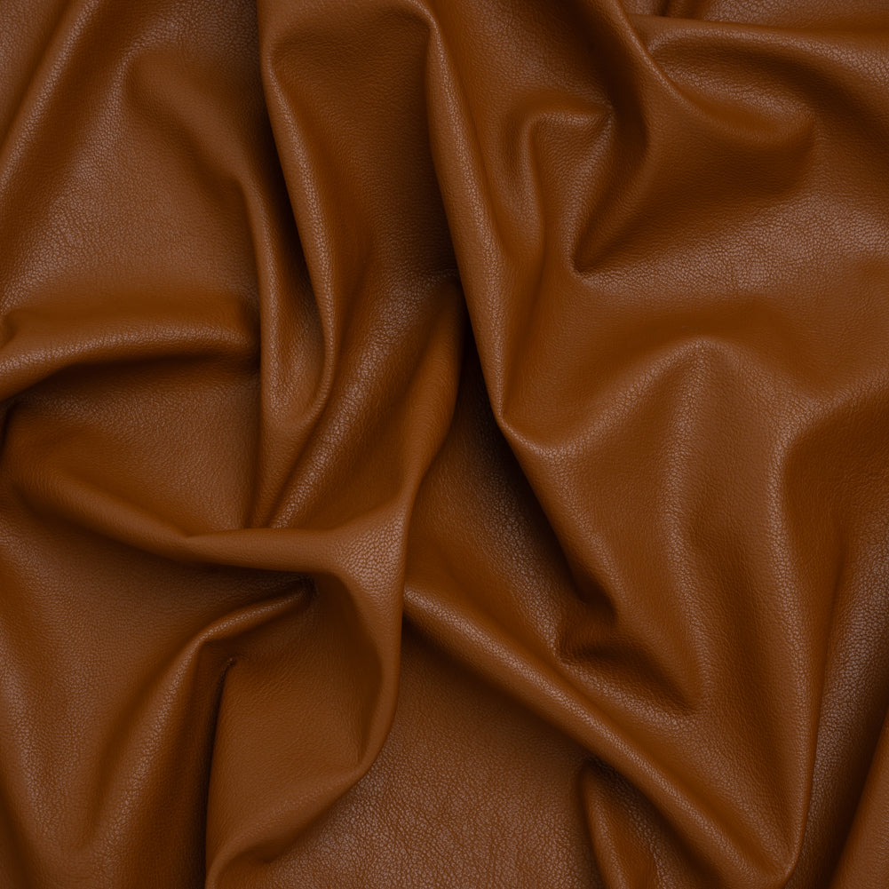 Pebbled Faux Leather with Recycled Polyester Faux Suede Backing - Warm Brown