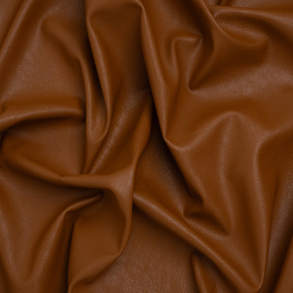 Pebbled Faux Leather with Recycled Polyester Faux Suede Backing - Warm Brown