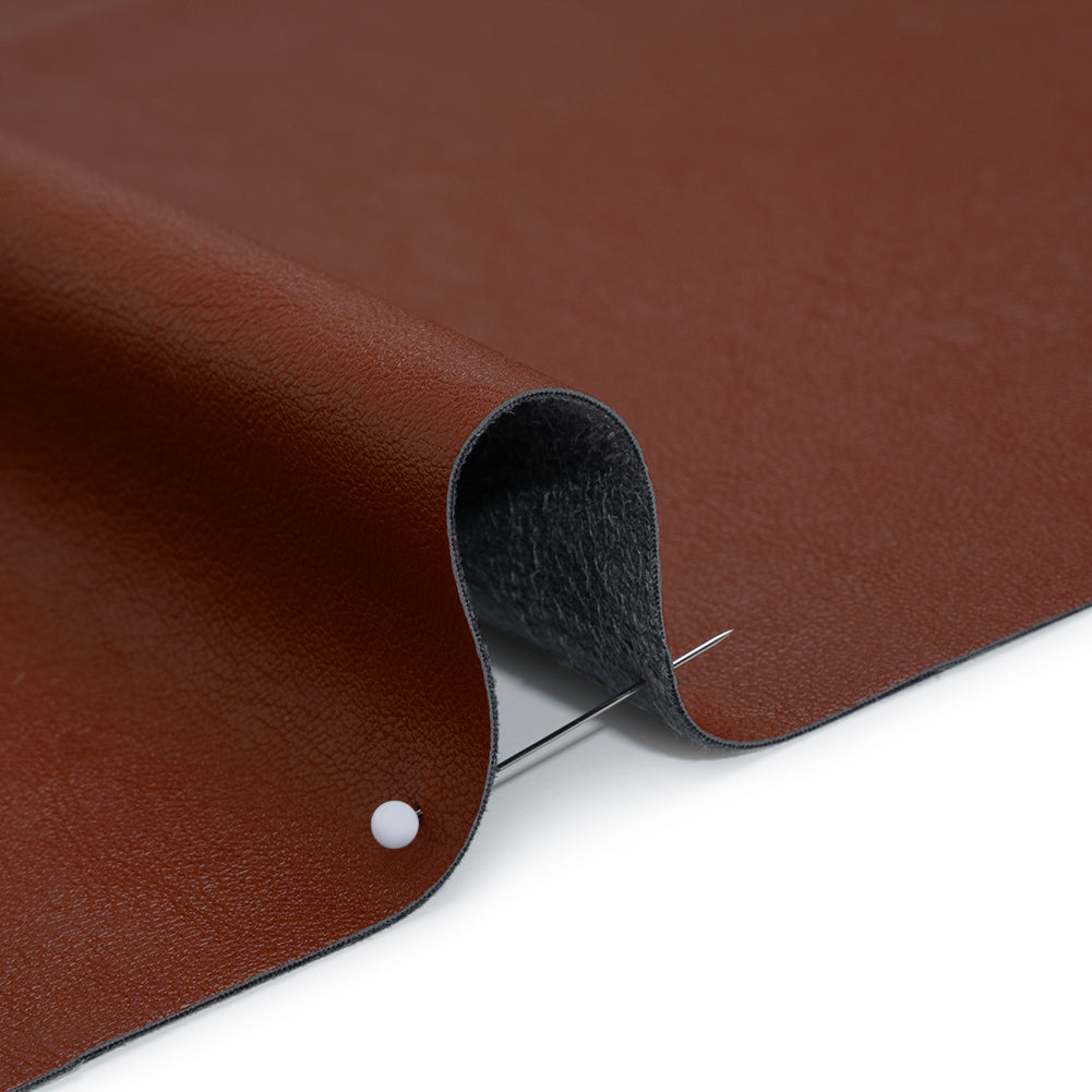 Pebbled Faux Leather with Recycled Polyester Faux Suede Backing - Red Detail