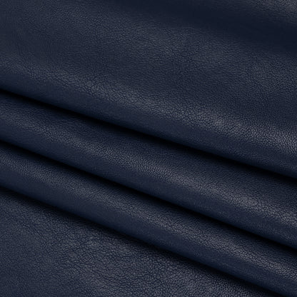 Pebbled Faux Leather with Recycled Polyester Faux Suede Backing - Navy Folded