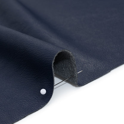 Pebbled Faux Leather with Recycled Polyester Faux Suede Backing - Navy Detail