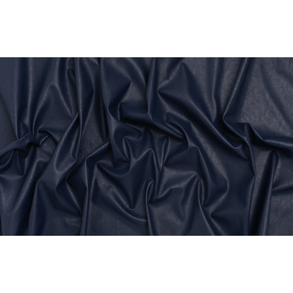 Pebbled Faux Leather with Recycled Polyester Faux Suede Backing - Navy - Full