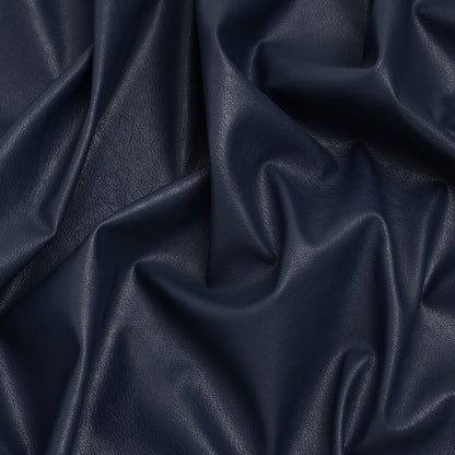 Pebbled Faux Leather with Recycled Polyester Faux Suede Backing - Navy
