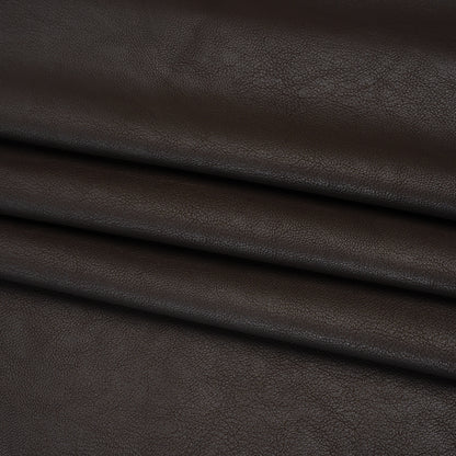 Pebbled Faux Leather with Recycled Polyester Faux Suede Backing - Brown Folded