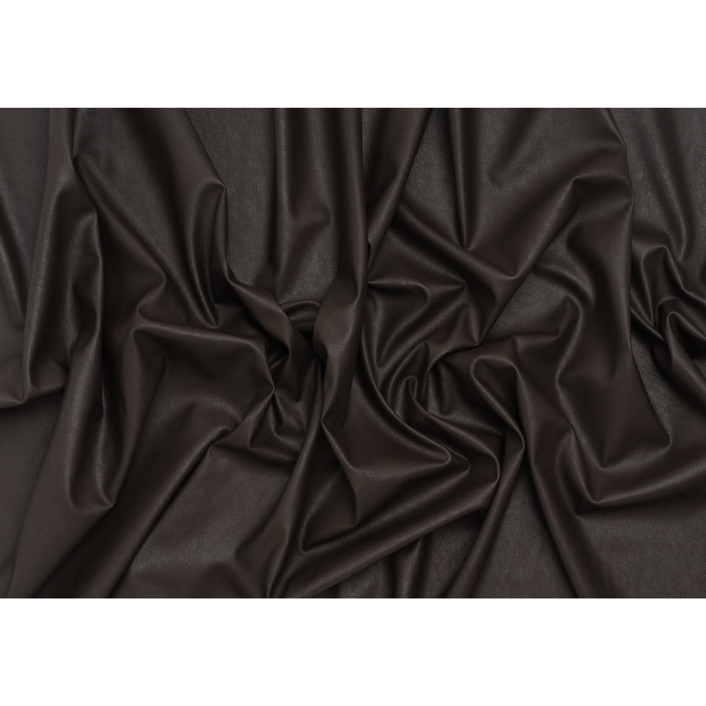 Pebbled Faux Leather with Recycled Polyester Faux Suede Backing - Brown - Full