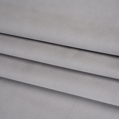 Stretch Recycled Polyester Faux Suede - Silver Folded