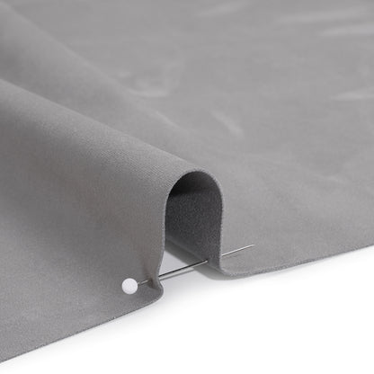 Stretch Recycled Polyester Faux Suede - Silver Detail
