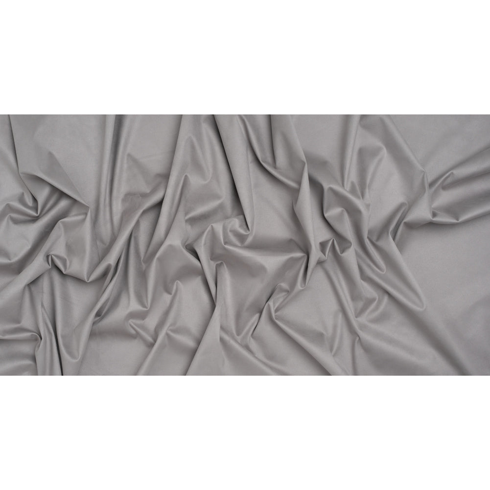 Stretch Recycled Polyester Faux Suede - Silver - Full