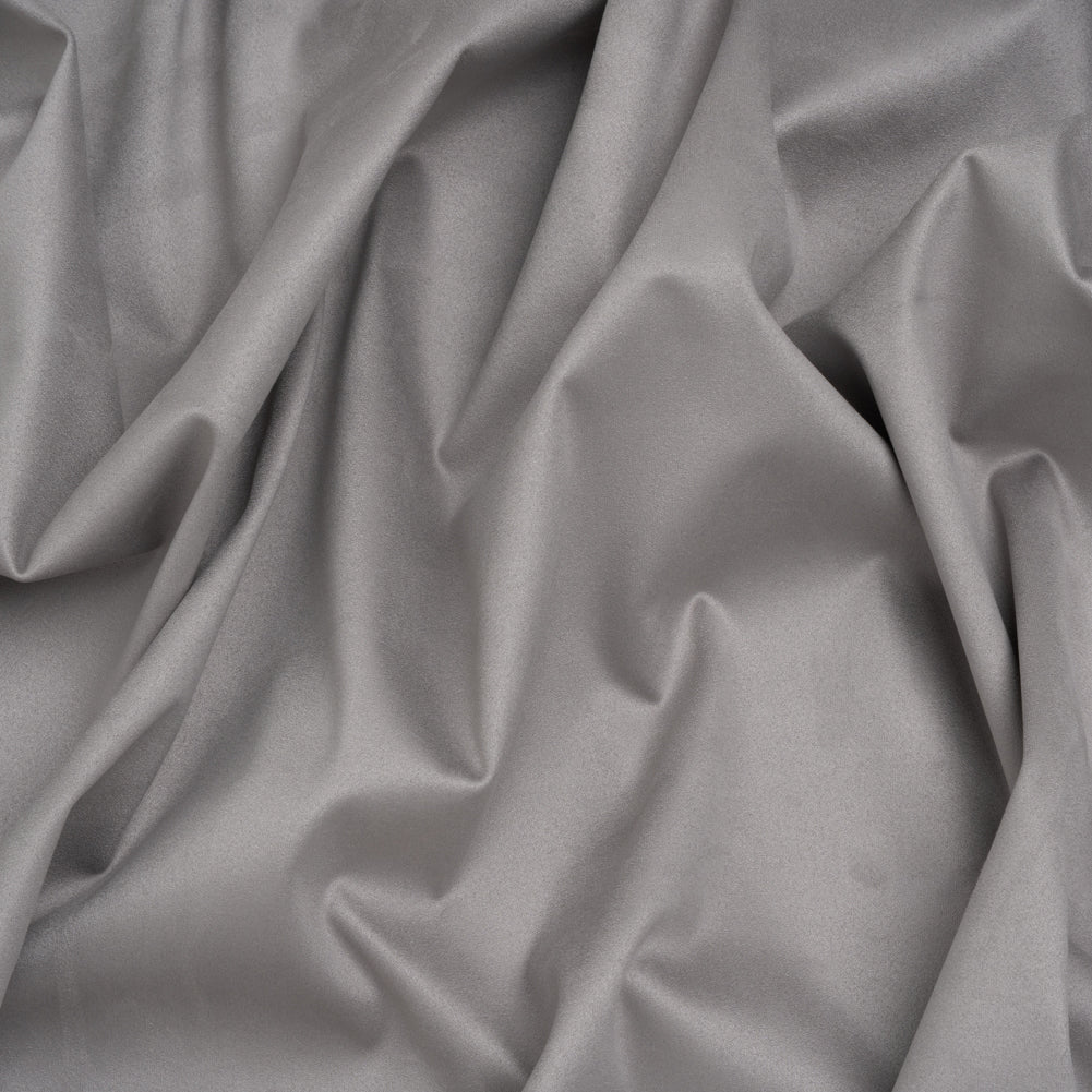 Stretch Recycled Polyester Faux Suede - Silver
