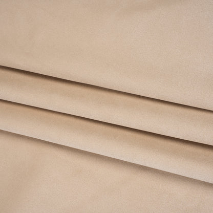Stretch Recycled Polyester Faux Suede - Pale Beige Folded