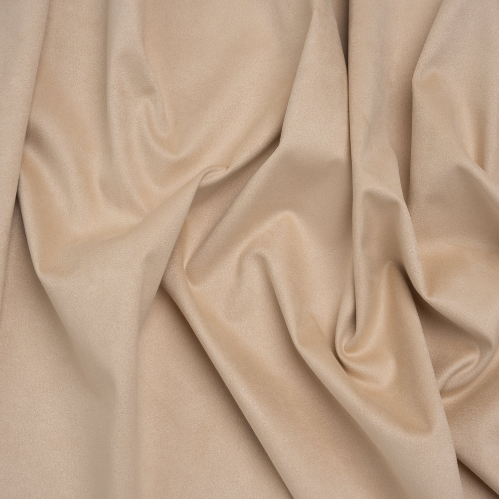 Stretch Recycled Polyester Faux Suede - Pale Beige