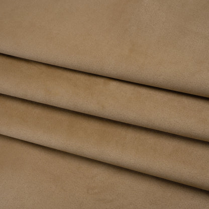 Stretch Recycled Polyester Faux Suede - Beige Folded