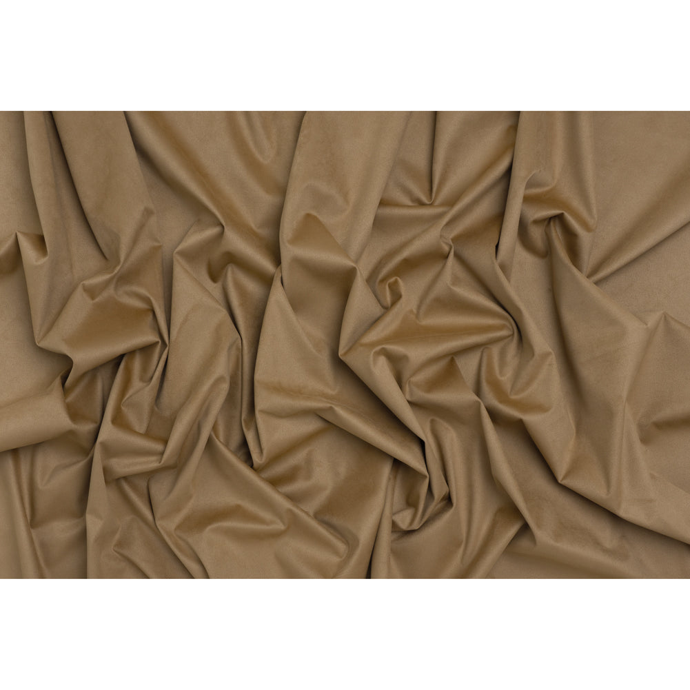 Stretch Recycled Polyester Faux Suede - Beige - Full
