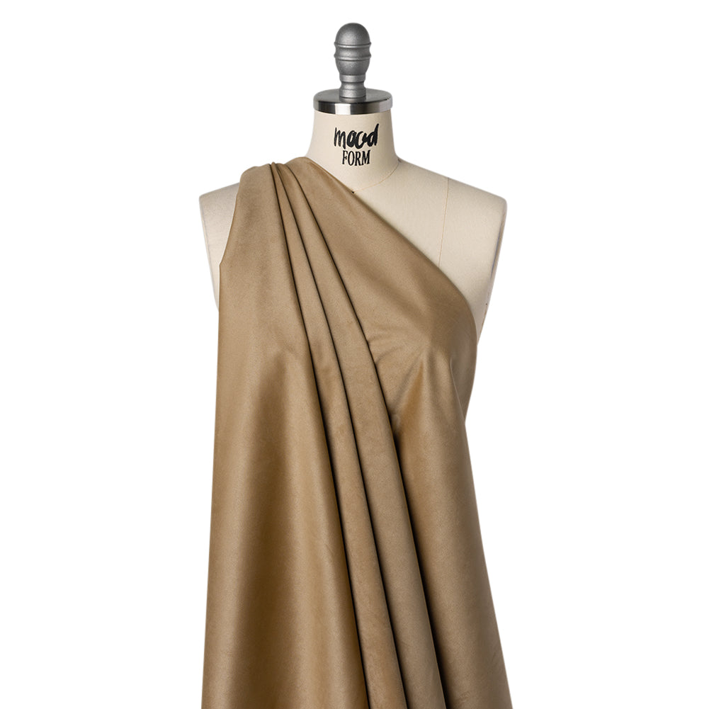 Stretch Recycled Polyester Faux Suede - Beige Drape