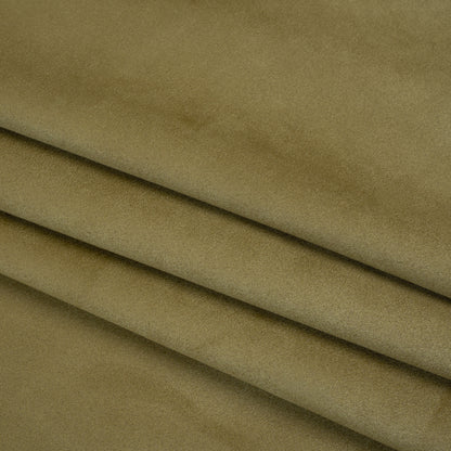 Stretch Recycled Polyester Faux Suede - Olive Folded