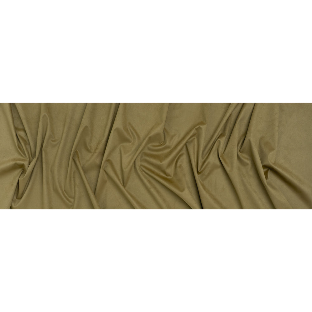Stretch Recycled Polyester Faux Suede - Olive - Full