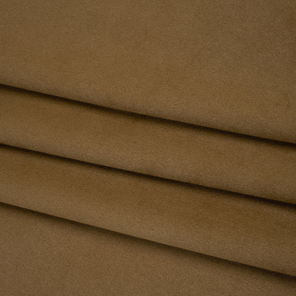 Stretch Recycled Polyester Faux Suede - Brown Folded