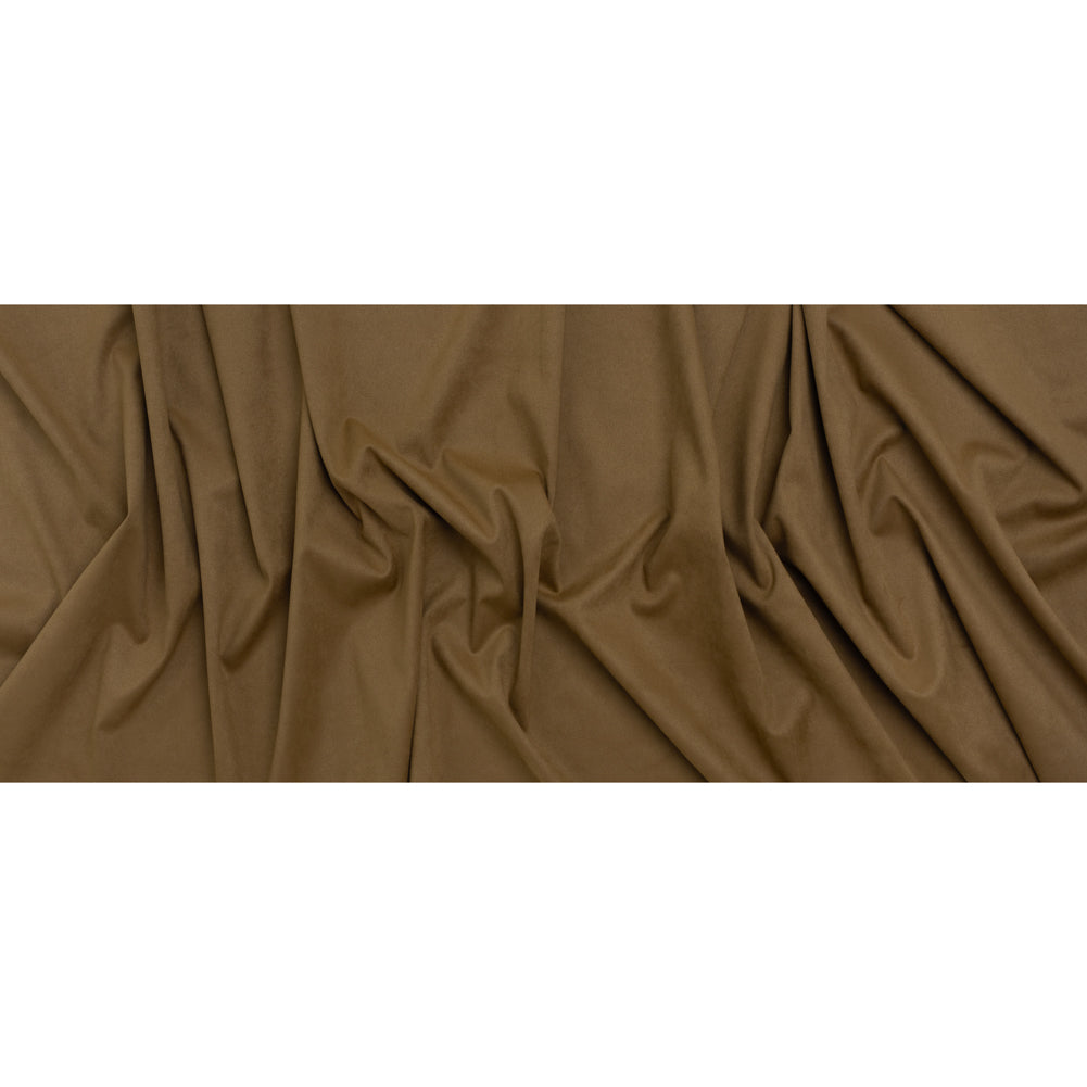 Stretch Recycled Polyester Faux Suede - Brown - Full