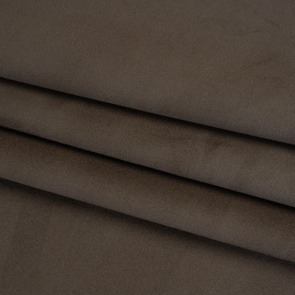 Stretch Recycled Polyester Faux Suede - Dark Brown Folded