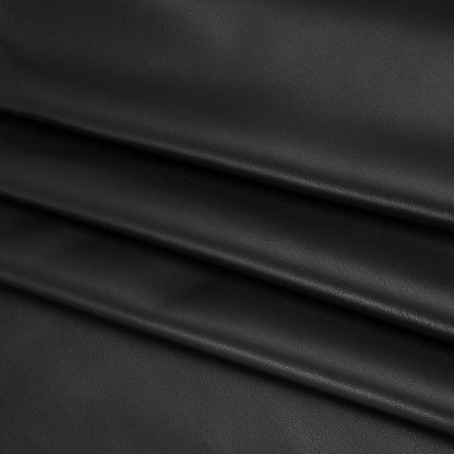 Buttery Faux Leather with Knit Faux Suede Backing - Black Folded