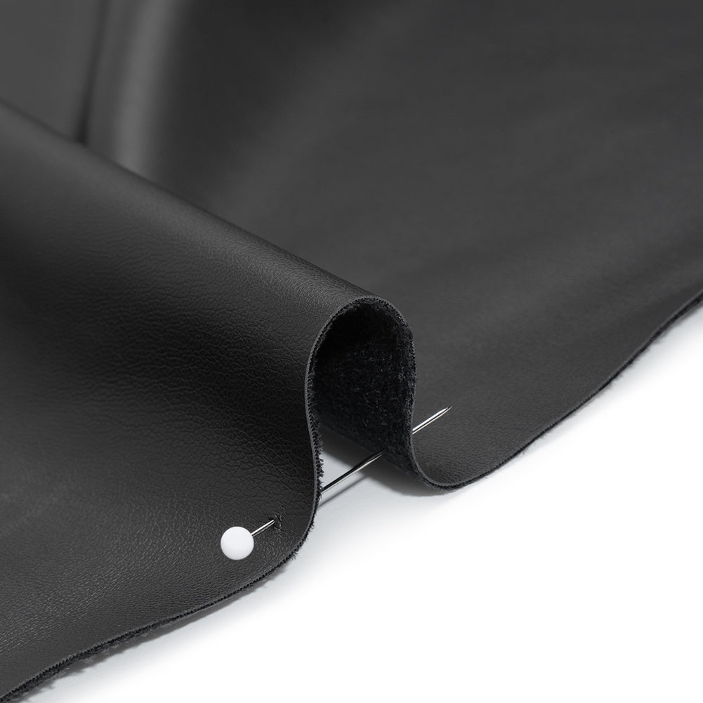 Buttery Faux Leather with Knit Faux Suede Backing - Black Detail