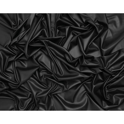 Buttery Faux Leather with Knit Faux Suede Backing - Black - Full