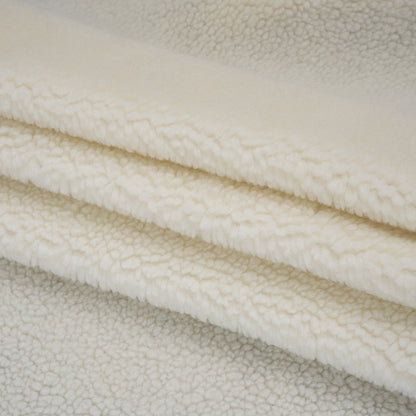Recycled Polyester Faux Shearling - Off-White Folded