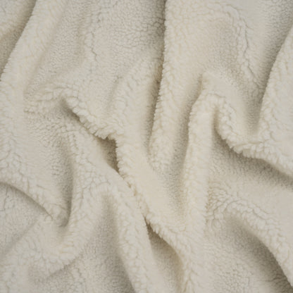 Recycled Polyester Faux Shearling - Off-White