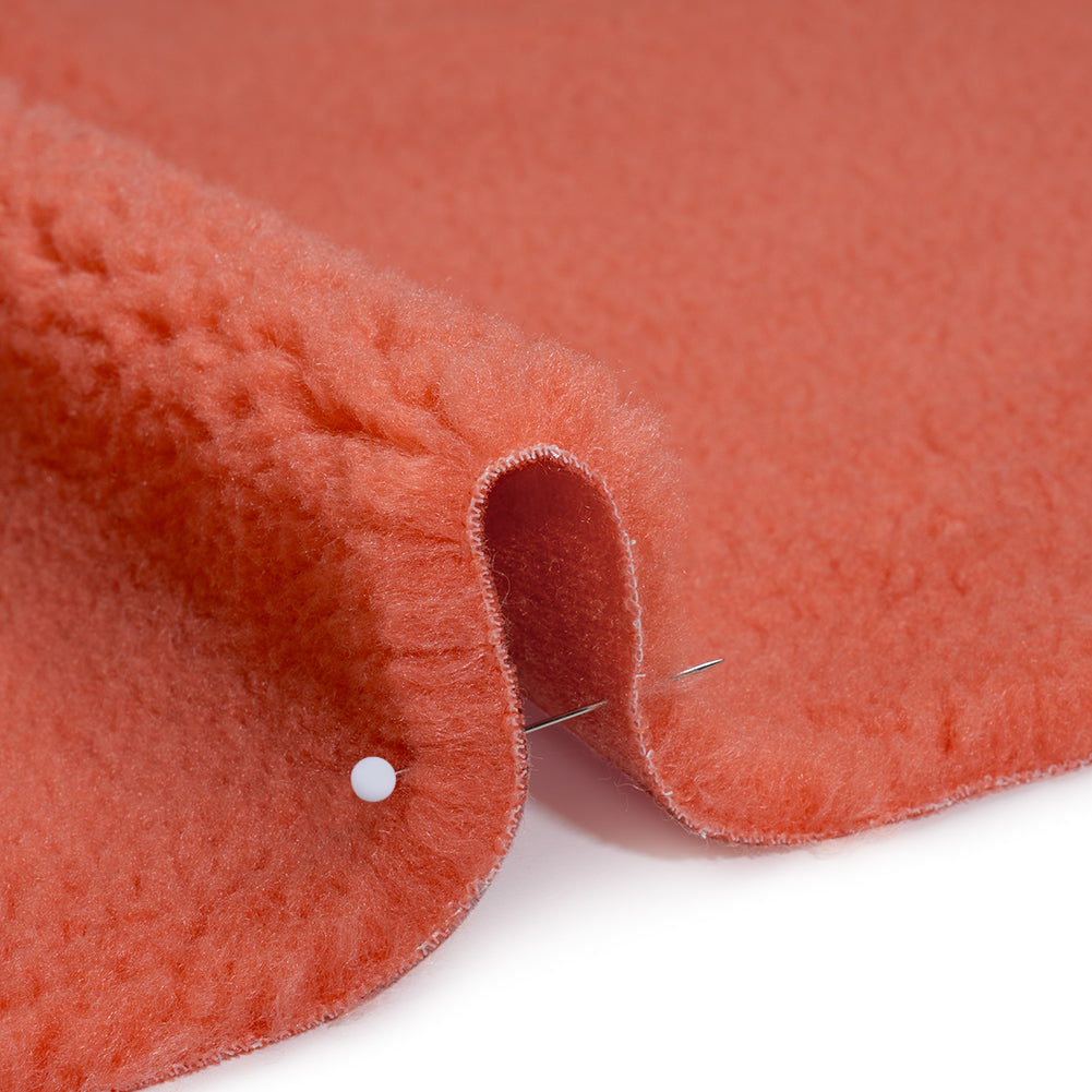 Recycled Polyester Faux Shearling - Coral Detail