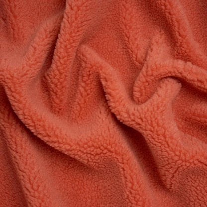 Recycled Polyester Faux Shearling - Coral