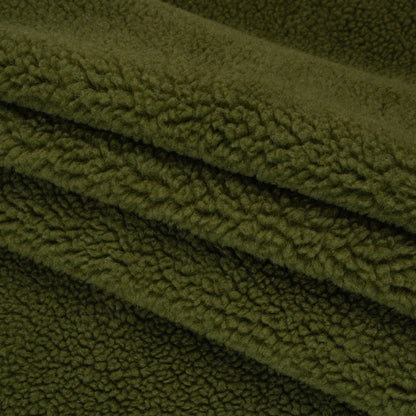 Recycled Polyester Faux Shearling - Olive Folded